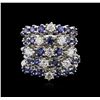 Image 1 : 14KT White Gold 5.72ctw Sapphire and Diamond Ring