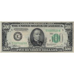 1934-A $500 Richmond FRN MULE, Five Hundred Dollar Bill