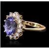 Image 2 : 14KT Yellow Gold 2.19ct Tanzanite and Diamond Ring