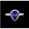 Image 1 : 14KT White Gold 2.30ct Tanzanite and Diamond Ring