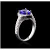 Image 3 : 14KT White Gold 2.30ct Tanzanite and Diamond Ring