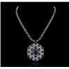 Image 2 : 14KT White Gold 196.43ctw Sapphire Necklace