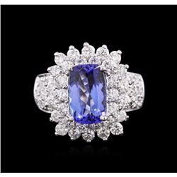 14KT White Gold 3.06ct Tanzanite and Diamond Ring