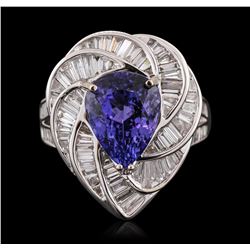 18KT White Gold 5.36ct Tanzanite and Diamond Ring