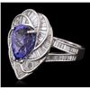 Image 2 : 18KT White Gold 5.36ct Tanzanite and Diamond Ring