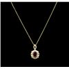 Image 2 : 5.42ct Ruby and Diamond Pendant With Chain - 14KT Yellow Gold