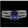 Image 1 : 18KT White Gold 1.38ct Tanzanite and Diamond Ring