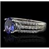 Image 2 : 18KT White Gold 1.38ct Tanzanite and Diamond Ring