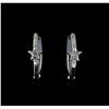 Image 1 : 14KT White Gold 0.04ctw Diamond Earrings