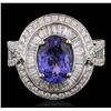 Image 1 : 18KT White Gold 2.45ct Tanzanite and Diamond Ring