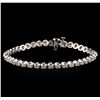 Image 1 : 14KT White Gold 3.35ctw Diamond Tennis Bracelet