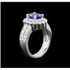 Image 3 : 1.72ct Tanzanite and Diamond Ring - 14KT White Gold