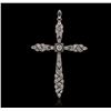 Image 1 : 14KT White Gold Diamond Cross Pendant