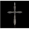 Image 2 : 14KT White Gold Diamond Cross Pendant