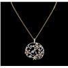 Image 1 : 1.44ctw Diamond Pendant With Chain - 14KT White, Yellow and Rose Gold