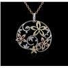 Image 2 : 1.44ctw Diamond Pendant With Chain - 14KT White, Yellow and Rose Gold
