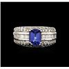 Image 1 : 14KT White Gold 1.46ct Tanzanite and Diamond Ring