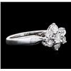 Image 2 : 14KT White Gold 0.05ctw Diamond Ring