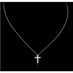 14KT Yellow Gold 0.59ctw Diamond Cross Pendant With Chain