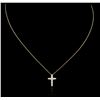 14KT Yellow Gold 0.59ctw Diamond Cross Pendant With Chain