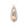 Image 2 : 14KT Rose Gold GIA Certified 20.83ct Morganite and Diamond Pendant With Chain