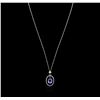 14KT White Gold 3.89ct Tanzanite and Diamond Pendant With Chain