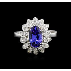 1.91ct Tanzanite and Diamond Ring - 14KT White Gold