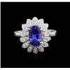 1.91ct Tanzanite and Diamond Ring - 14KT White Gold