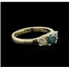 Image 2 : 14KT Yellow Gold 0.96ctw Blue Diamond Ring