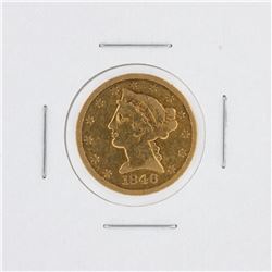 1846 $5 F Liberty Head Half Eagle Gold Coin