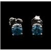 Image 1 : 14KT White Gold 0.86ctw Fancy Blue Diamond Stud Earrings