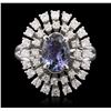 Image 1 : 14KT White Gold 1.78ct Tanzanite and Diamond Ring
