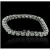 Image 2 : 14KT White Gold 7.03ctw Diamond Tennis Bracelet