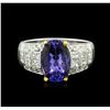 Image 1 : 14KT Two-Tone Gold 3.91ct Tanzanite and Diamond Ring