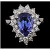 Image 1 : 14KT White Gold 3.65ct Tanzanite and Diamond Ring