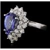 Image 2 : 14KT White Gold 3.65ct Tanzanite and Diamond Ring