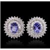 Image 1 : 14KT White Gold 2.44ctw Tanzanite and Diamond Stud Earrings