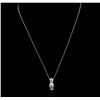 Image 1 : 14KT Rose Gold 0.72ct Tanzanite and Diamond Pendant With Chain
