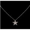 Image 2 : 0.64ctw Black Diamond Star Pendant With Chain - 18KT White Gold
