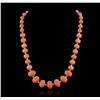 Image 2 : 14KT White Gold 75.33ctw Coral and Diamond Necklace