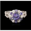 14KT White Gold 1.85ctw Tanzanite and Diamond Ring