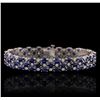 Image 1 : 14KT White Gold 20.79ctw Sapphire and Diamond Bracelet