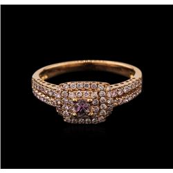 18KT Rose Gold 0.67ctw Fancy Pink Diamond Ring