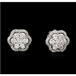 14KT White Gold 1.38ctw Diamond Earrings