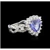 Image 2 : 14KT White Gold 2.01ct Tanzanite and Diamond Ring