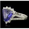 Image 2 : 14KT White Gold 5.30ct Tanzanite and Diamond Ring