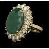 Image 2 : 14KT Yellow Gold 10.80ct Emerald and Diamond Ring