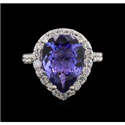 4.81ct Tanzanite and Diamond Ring - 14KT White Gold