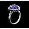Image 3 : 4.81ct Tanzanite and Diamond Ring - 14KT White Gold