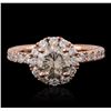 Image 1 : 14KT Rose Gold 1.74ctw Diamond Ring